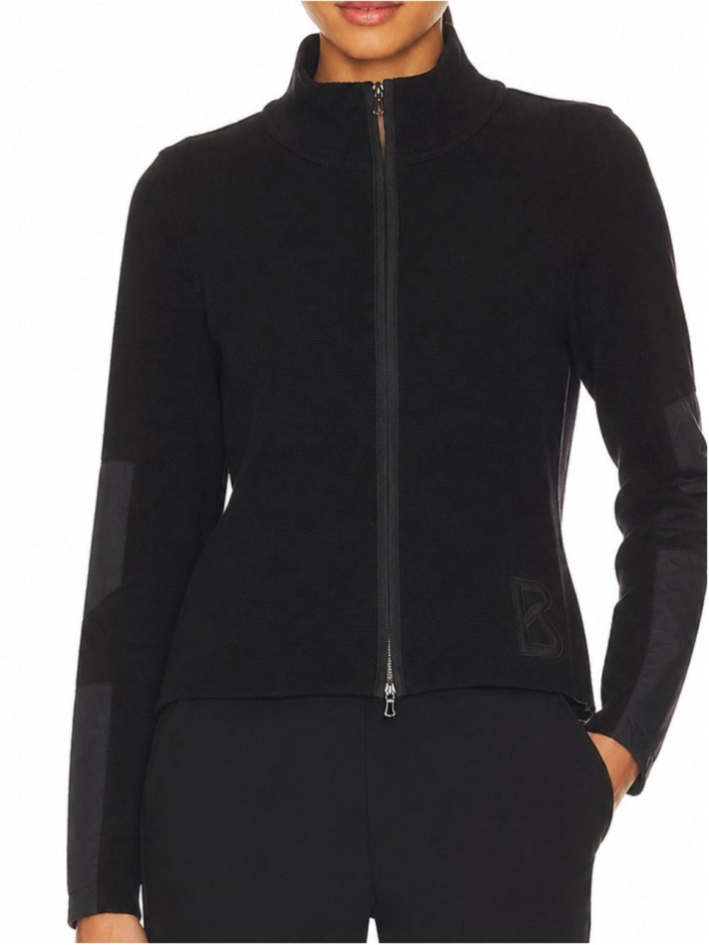 Bogner Black Full-Zip Knit Jacket zipper sweater